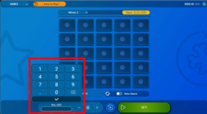 1ゲーム当たりのベット額を入力する