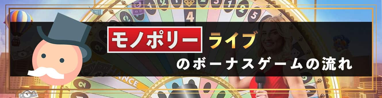 モノポリーライブのボーナスゲームの流れ
